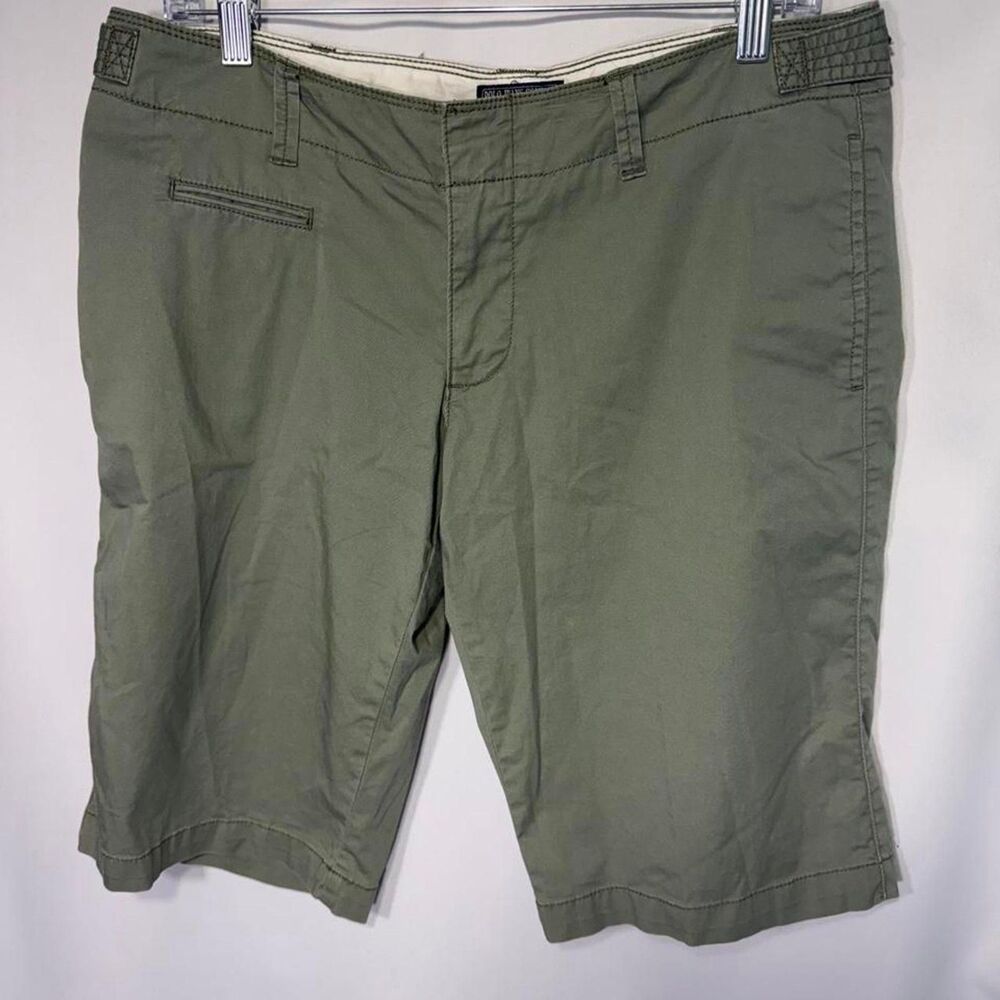 Polo Jeans Company Vintage Green Bermuda Khaki Shorts Size 10